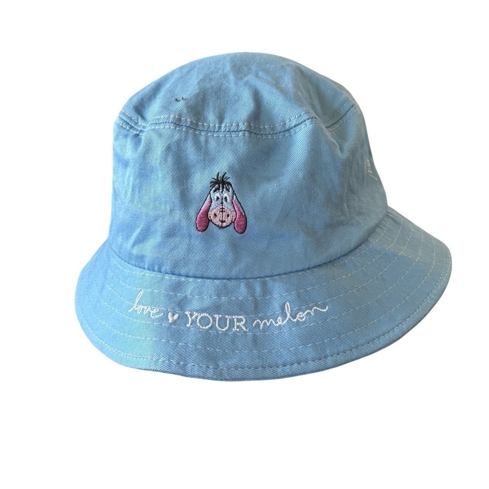 Disney Love Your Melon Blue Bucket Hat Eeyore Embroidered Adult L/XL Cotton USA